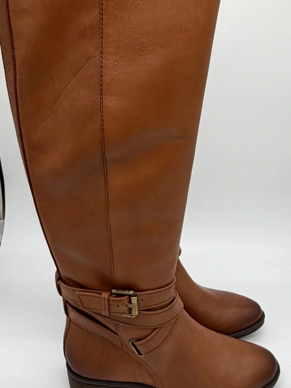 Sam Edelman Pansy Chestnut Leather Over-The-Knee Buckle Boots